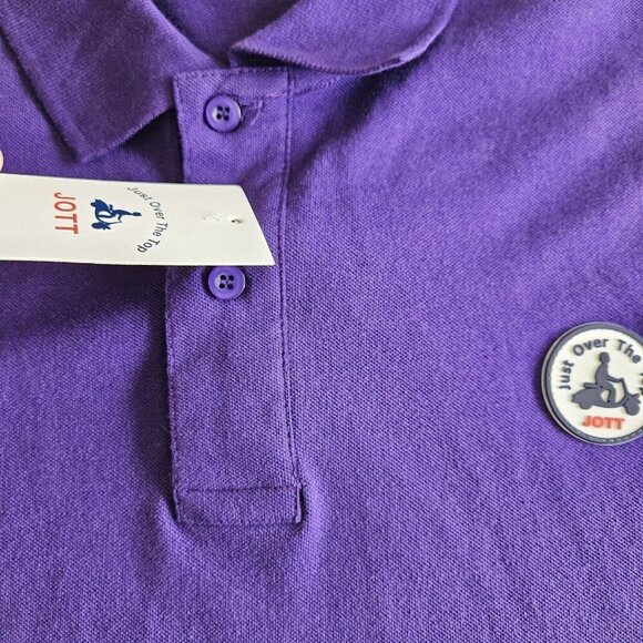 Just Over The Top XL Mens Pique Purple Short Sleeve Golf Breathable Polo JOTT - Picture 8 of 11